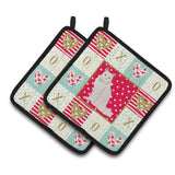 Caroline'S Treasures Ck5751Pthd Chantilly Tiffany Cat Love Pair Of Pot Holders Potholders, Multicolor