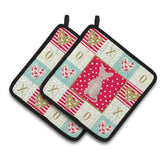 Caroline'S Treasures Ck5770Pthd Minskin Cat Love Pair Of Pot Holders Potholders, Multicolor