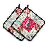 Caroline'S Treasures Ck5776Pthd Oriental Bicolor Cat Love Pair Of Pot Holders Potholders, Multicolor