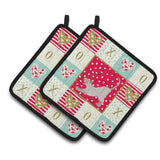 Caroline'S Treasures Ck5798Pthd Thai Lilac Cat Love Pair Of Pot Holders Potholders, Multicolor