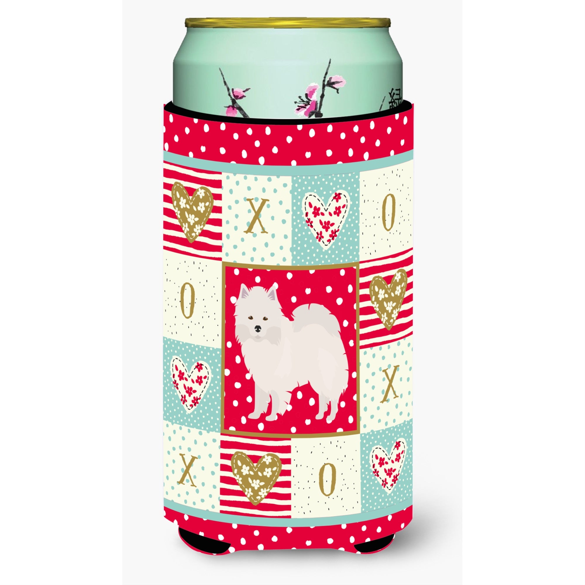 American Eskimo Love Tall Boy Beverage Hugger Ck5808Tbc