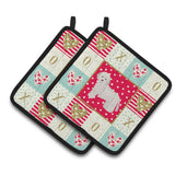 Caroline'S Treasures Ck5825Pthd Cyprus Poodle Love Pair Of Pot Holders Potholders, Multicolor