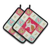 Caroline'S Treasures Ck5848Pthd Japanese Chin #1 Love Pair Of Pot Holders Potholders, Multicolor