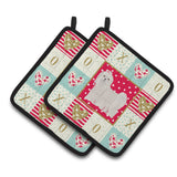 Caroline'S Treasures Ck5861Pthd Maltese Love Pair Of Pot Holders Potholders, Multicolor