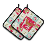 Caroline'S Treasures Ck5869Pthd Nordic Spitz Love Pair Of Pot Holders Potholders, Multicolor