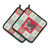Caroline'S Treasures Ck5888Pthd Russian Lapdog Love Pair Of Pot Holders Potholders, Multicolor