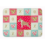 Caroline'S Treasures Fawn And White Bull Terrier Love Machine Washable Memory Foam Mat Doormats, Multicolor