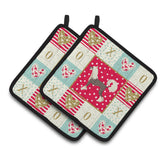 Caroline'S Treasures Ck5921Pthd Chinese Crested Love Pair Of Pot Holders Potholders, Multicolor