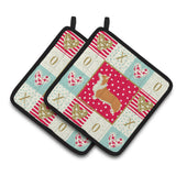 Caroline'S Treasures Ck5944Pthd Pembroke Corgi Love Pair Of Pot Holders Potholders, Multicolor