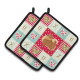 Caroline'S Treasures Ck5945Pthd Pomeranian Love Pair Of Pot Holders Potholders, Multicolor