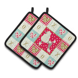 Caroline'S Treasures Ck5946Pthd Poodle Love Pair Of Pot Holders Potholders, Multicolor