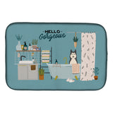 Caroline'S Treasures Ck7447Ddm West Siberian Laika Spitz In Bathtub Dish-Drying-Mats, 14 X 21, Multicolor
