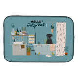 Caroline'S Treasures Ck7454Ddm Black Standard Schnauzer In Bathtub Dish-Drying-Mats, 14 X 21, Multicolor