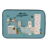 Caroline'S Treasures Ck7467Ddm White German Shepherd In Bathtub Dish-Drying-Mats, 14 X 21, Multicolor