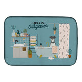 Caroline'S Treasures Salt And Pepper Miniature Schnauzer In Bathtub Dish-Drying-Mats, 14 X 21, Multicolor