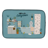 Caroline'S Treasures Ck7512Ddm Blue Bedlington Terrier In Bathtub Dish-Drying-Mats, 14 X 21, Multicolor