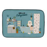 Caroline'S Treasures Ck7518Ddm Old English Sheepdog In Bathtub Dish-Drying-Mats, 14 X 21, Multicolor