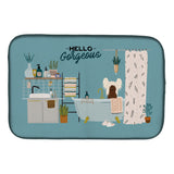 Caroline'S Treasures Ck7535Ddm Cream Chinese Crested In Bathtub Dish-Drying-Mats, 14 X 21, Multicolor
