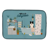 Caroline'S Treasures Ck7540Ddm Black White Border Collie In Bathtub Dish-Drying-Mats, 14 X 21, Multicolor
