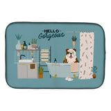 Caroline'S Treasures Brindle White English Bulldog In Bathtub Dish-Drying-Mats, 14 X 21, Multicolor