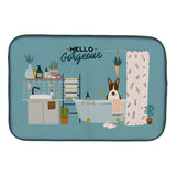 Caroline'S Treasures Ck7558Ddm Dark Brindle Bull Terrier In Bathtub Dish-Drying-Mats, 14 X 21, Multicolor