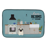 Caroline'S Treasures Ck7708Ddm Cream Pug Kitchen Scene Dish-Drying-Mats, 14 X 21, Multicolor