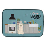 Caroline'S Treasures Ck7749Ddm White German Shepherd Kitchen Scene Dish-Drying-Mats, 14 X 21, Multicolor