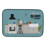 Caroline'S Treasures Black Silver Miniature Schnauzer Kitchen Scene Dish-Drying-Mats, 14 X 21, Multicolor