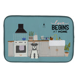 Caroline'S Treasures Caroline'S Salt And Pepper Miniature Schnauzer Kitchen Scene Dish-Drying-Mats, 14 X 21, Multicolor