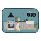 Caroline'S Treasures Ck7803Ddm Whippet Kitchen Scene Dish-Drying-Mats, 14 X 21, Multicolor