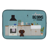Caroline'S Treasures Chocolate Wire Haired Dachshund Kitchen Scene Dish-Drying-Mats, 14 X 21, Multicolor