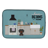 Caroline'S Treasures Ck7836Ddm Black Tan Dachshund Kitchen Scene Dish-Drying-Mats, 14 X 21, Multicolor