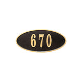 Claremont Oval Cast Aluminum Black with Gold Border Address Plaque