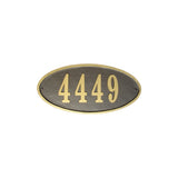 Claremont Oval Cast Aluminum Bronze with Gold Border Address Plaque