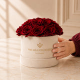 Classic Beige Suede Dome Box | Red Roses