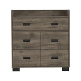 Tuhome Alyn Dresser, Four Legs, One Ample Drawer, Four Drawers, Countertop, Dark Brown, For Bedroom