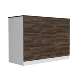 Grecia Kitchen Base Cabinet -Kitchen -White / Dark Walnut