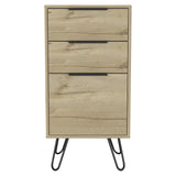 Tuhome Augusta Light Dresser, Four Steel Legs Countertop,Three Drawers-Light Oak, For Bedroom