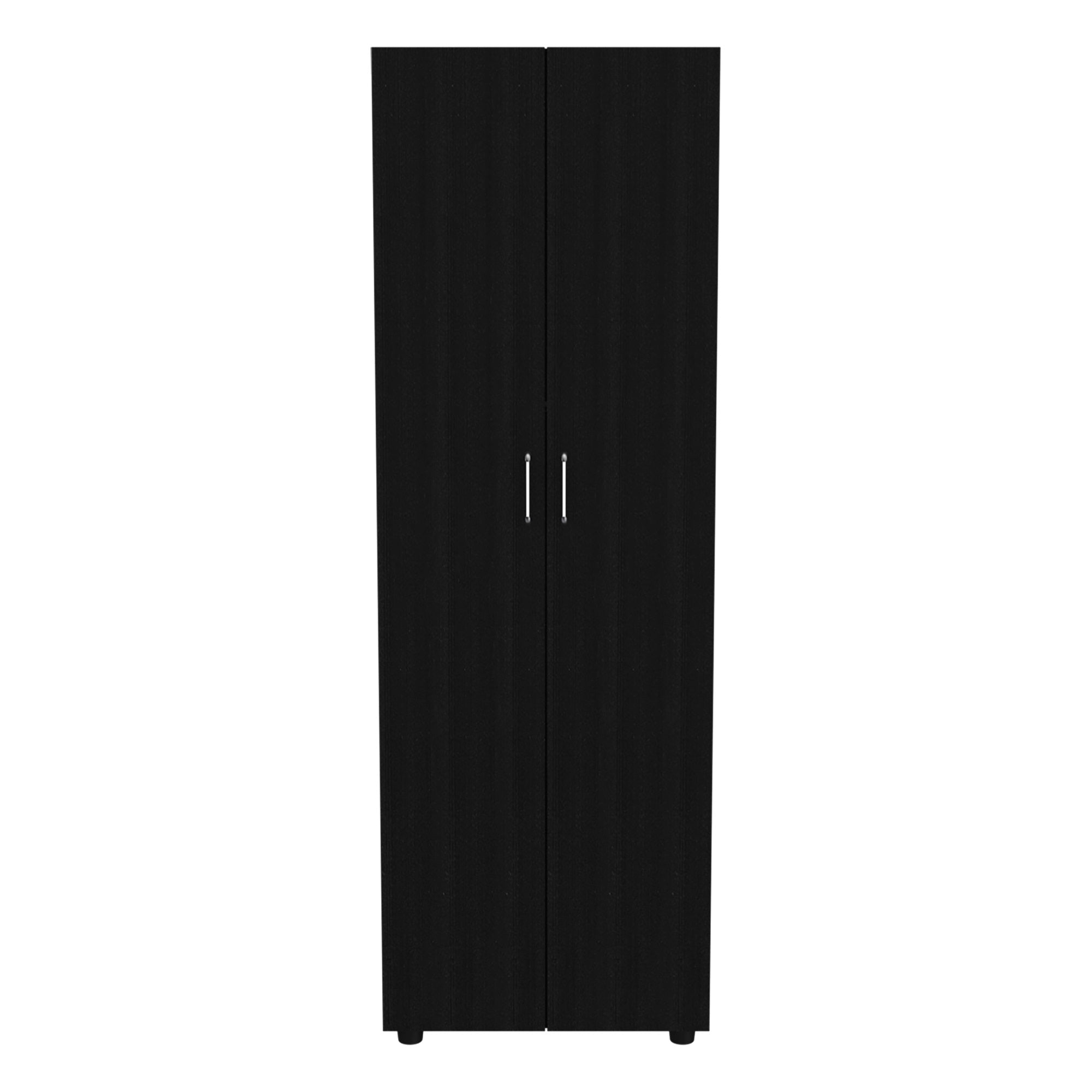 Tuhome Aurora Armoire, Two Internal Shelves, Rod, Two-Door Armoire-Black, For Bedroom