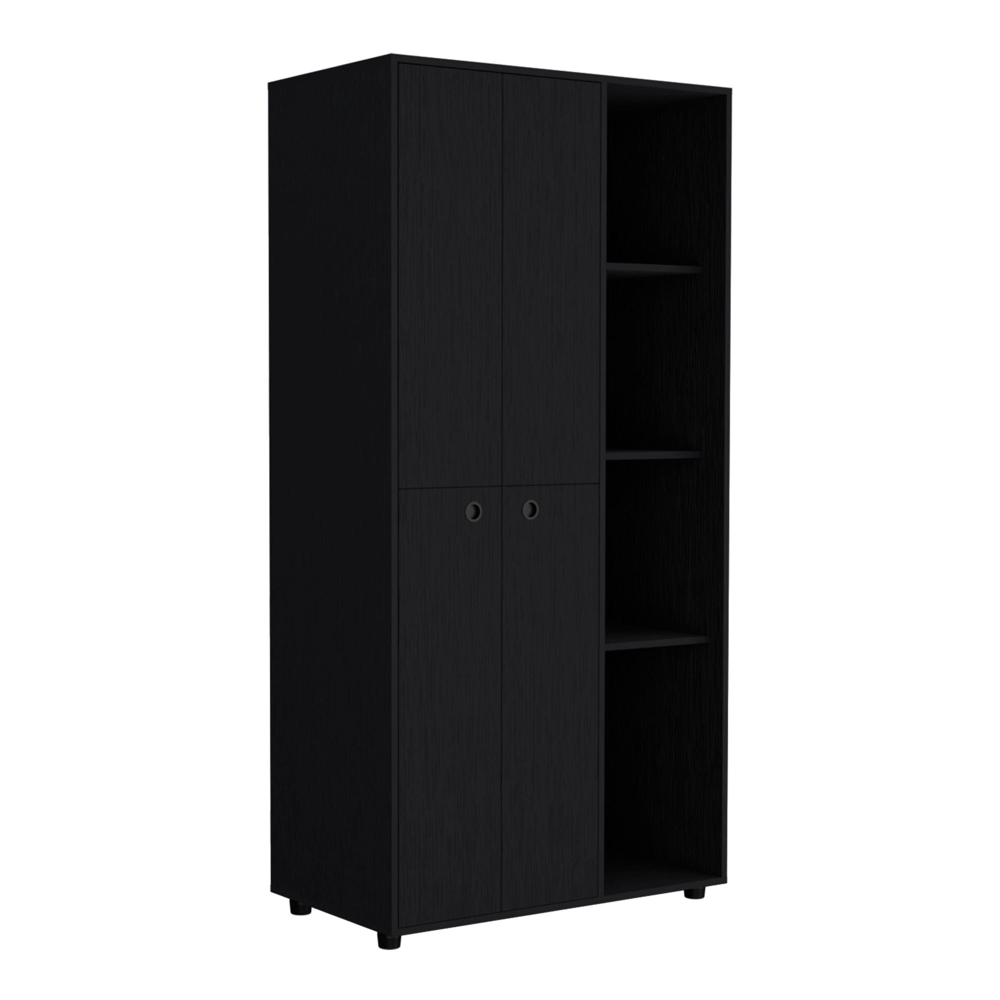Misuri Wardrobe Armoire-Bedroom-Black