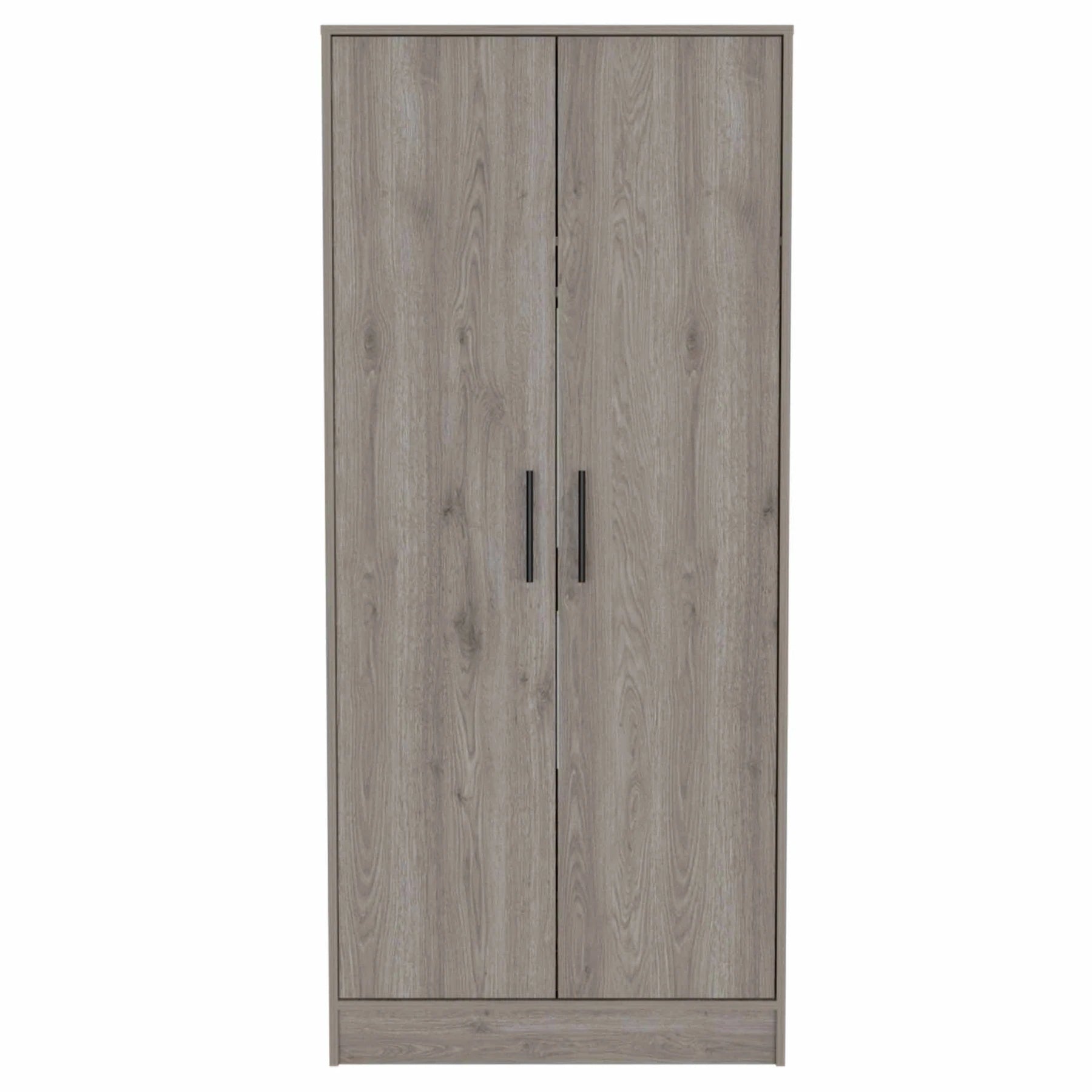 Tuhome Ambery 180 Armoire, Two Shelves, Two Doors, Metal Rod, Metal Hardware, One Drawer, Light Grey, For Bedroom