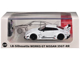 Nissan 35GTRR LBSilhouette Works GT RHD (Right Hand Drive) White with Extra Wheels 1/64 Diecast Model Car by CM Model