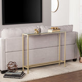 Darrin Narrow Mini Console Table With Mirrored Top - Gold