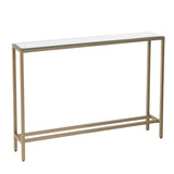 Darrin Narrow Mini Console Table With Mirrored Top - Gold