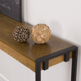 Macen Console - Weathered Gray Oak With Black