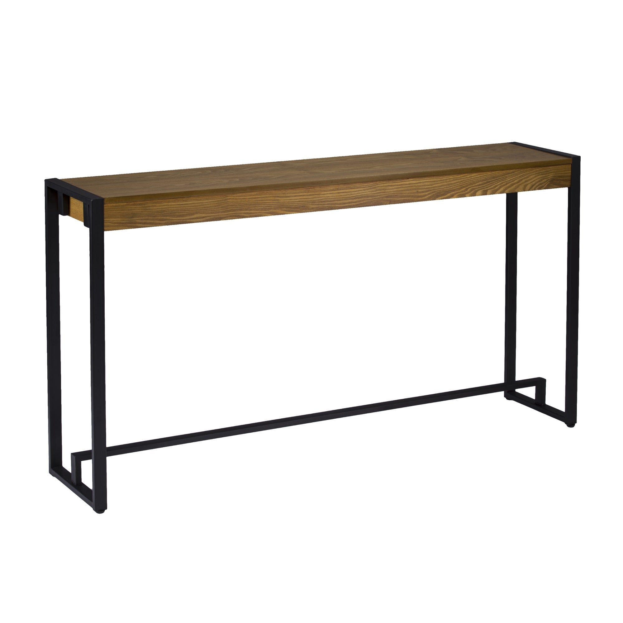 Macen Console - Weathered Gray Oak With Black