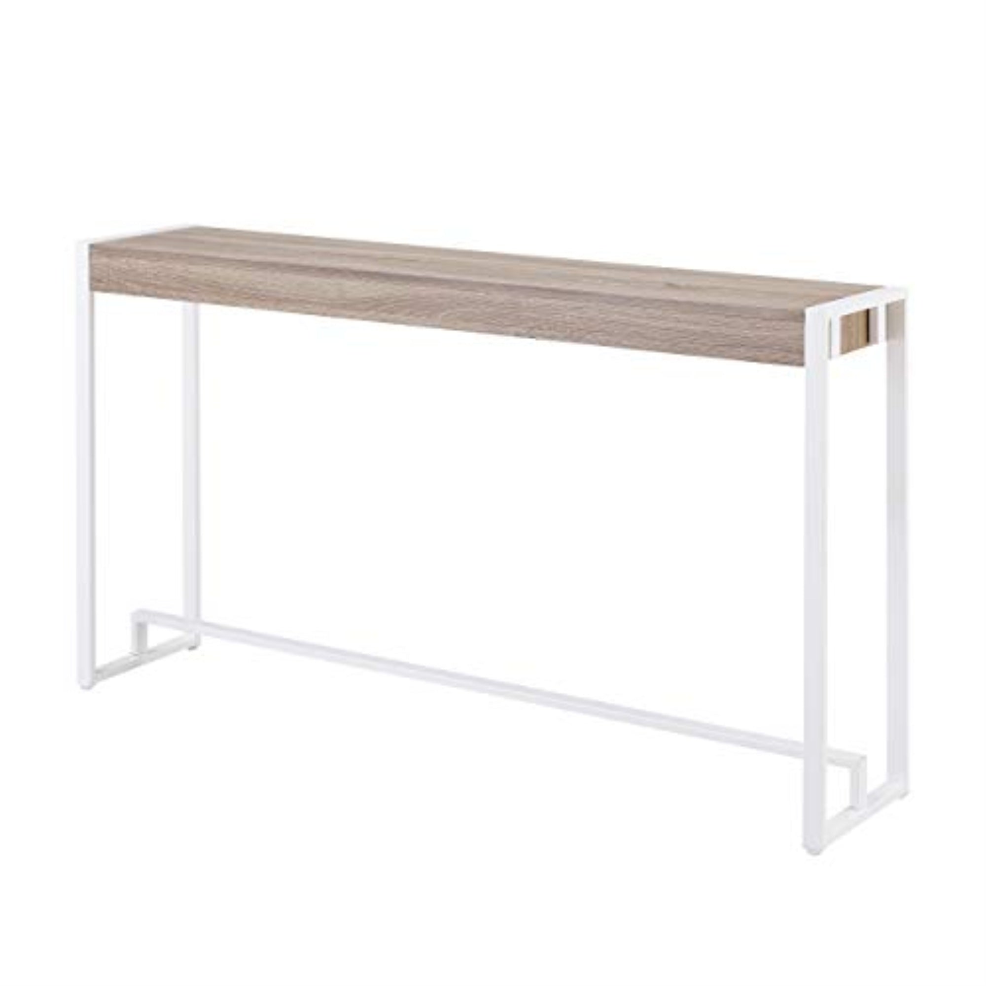 Macen Console - Mocha Gray W/ White