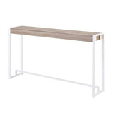 Macen Console - Mocha Gray W/ White