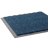 Chevron 3'x6' Steel Blue Scraper/Wiper Mat