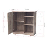 Dozer Rustic Accent Cabinet With Hidden Storage & Open Shelves, Oak Wood